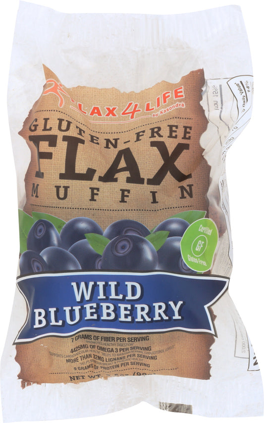 FLAX4LIFE: Gluten Free Flax Muffins Wild Blueberry Single, 3.5 oz - Vending Business Solutions