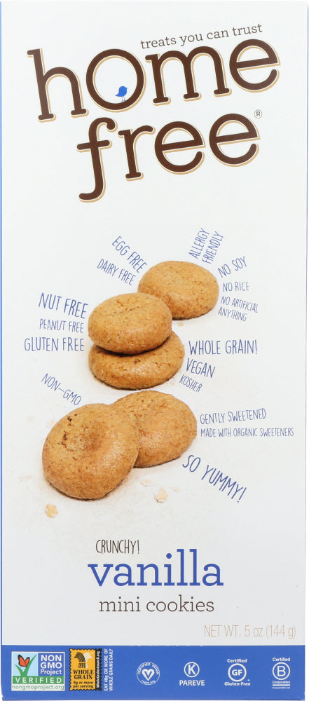HOME FREE: Gluten Free Mini Vanilla Cookies, 5 oz - Vending Business Solutions