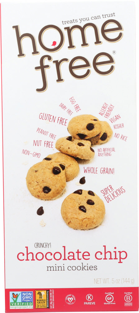HOME FREE: Gluten Free Mini Chocolate Chip Cookies, 5 oz - Vending Business Solutions