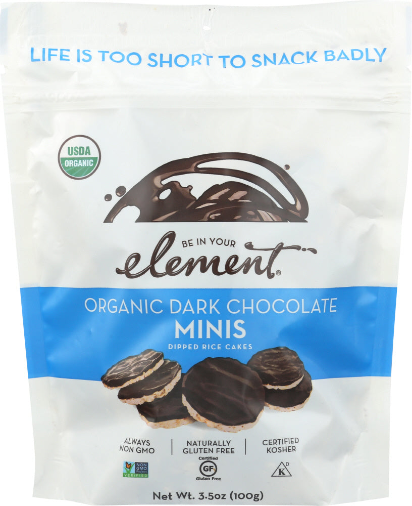 ELEMENT SNACKS: Organic Dark Chocolate Minis Dipped Rice Cakes, 3.5 oz - Vending Business Solutions