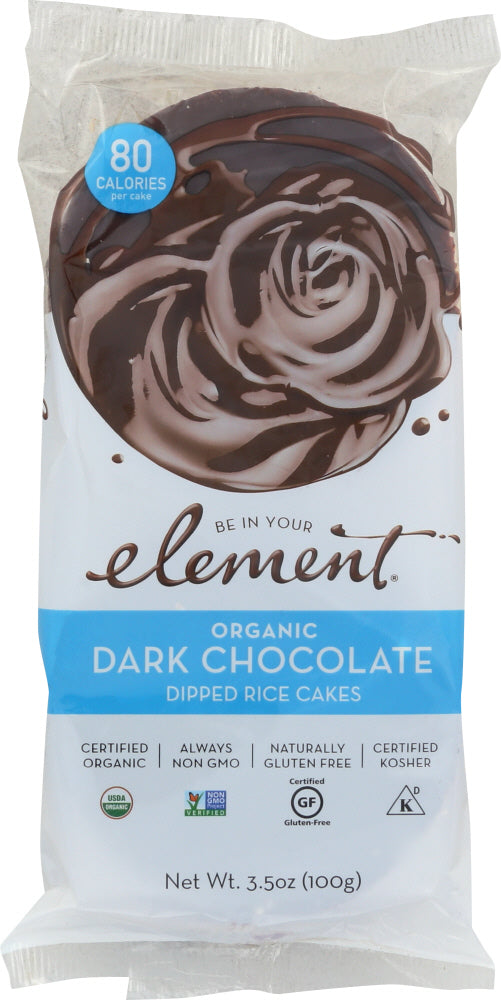 ELEMENT SNACKS: Organic Dark Chocolate Dipped Rice Cakes, 3.5 oz - Vending Business Solutions