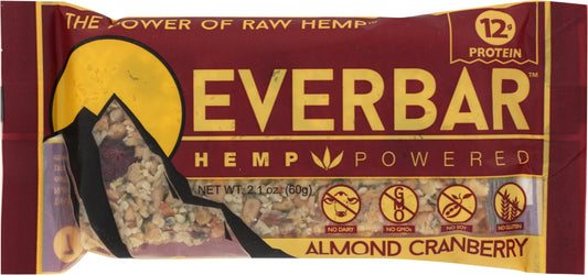 EVERBAR: Hemp Bar Almond Cranberry, 2.1 oz - Vending Business Solutions
