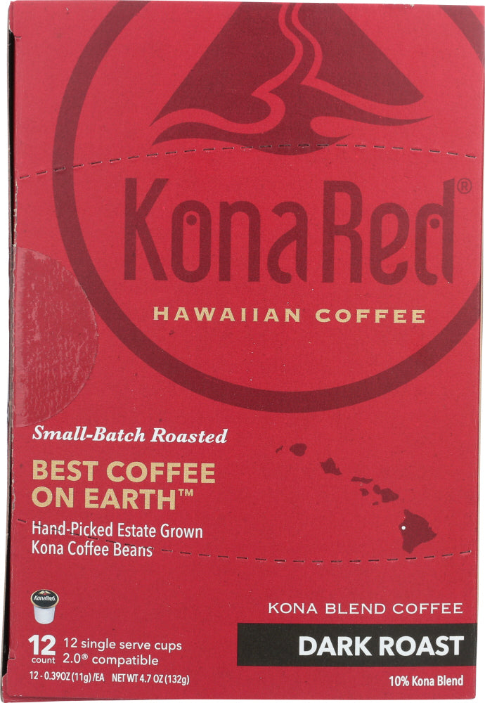 KONA RED: Single Serve Kona Blend Coffee Dark Roast, 12 ea - Vending Business Solutions