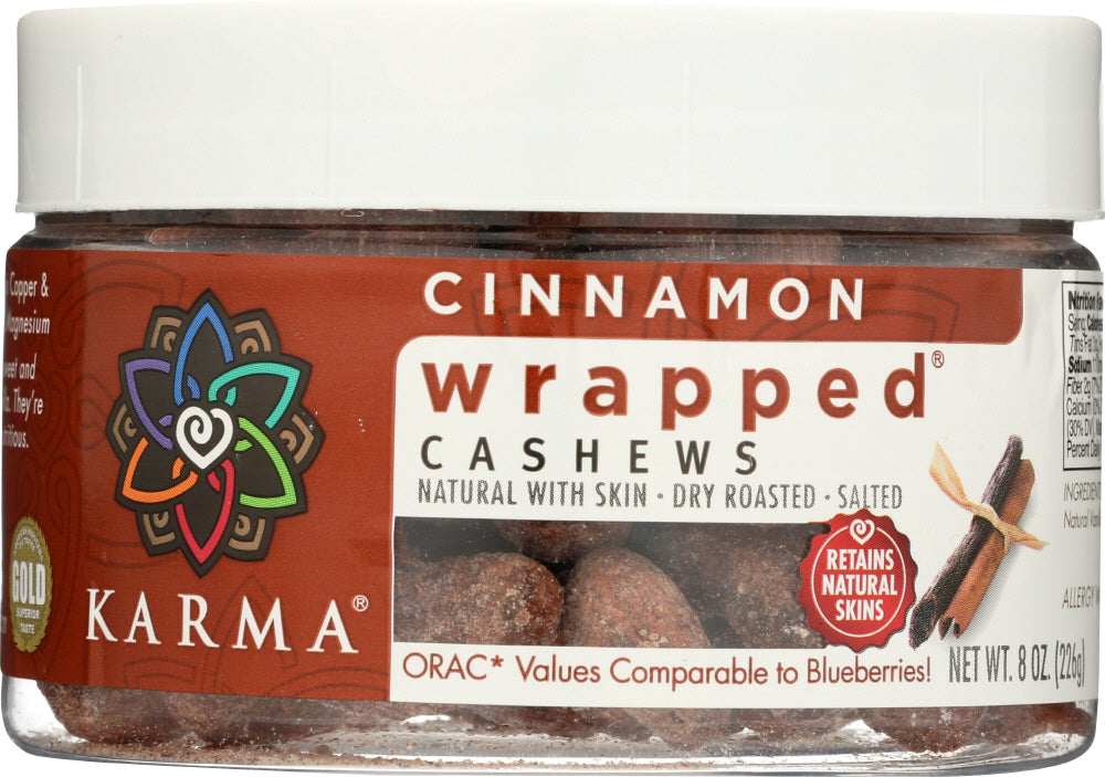 KARMA: Cinnamon Wrapped Cashews, 8oz - Vending Business Solutions
