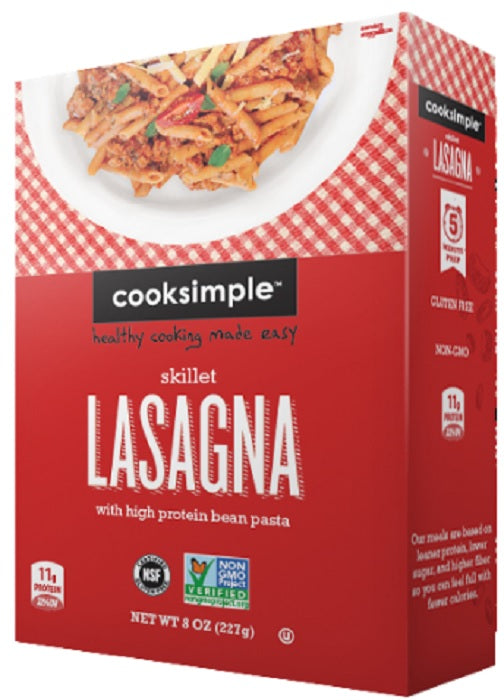 COOKSIMPLE: Lasagna Skillet High Protein Bean Pasta, 8 oz - Vending Business Solutions