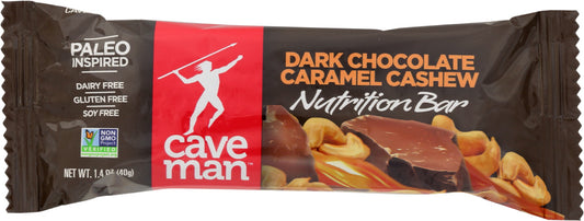 CAVEMAN FOODS: Dark Chocolate Caramel Cashew Bar 1.4 Oz - Vending Business Solutions