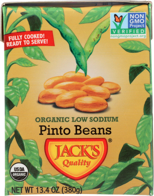 JACKS QUALITY: Organic Low Sodium Pinto Beans, 13.4 oz - Vending Business Solutions