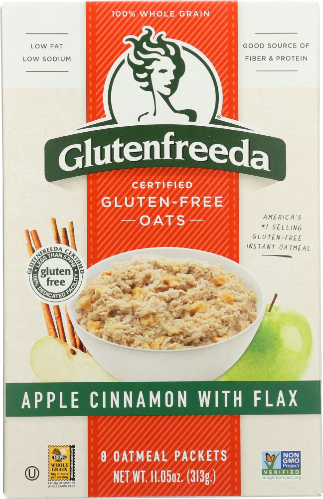 GLUTENFREEDA: Instant Oatmeal Apple Cinnamon with Flax, 11.05 oz - Vending Business Solutions