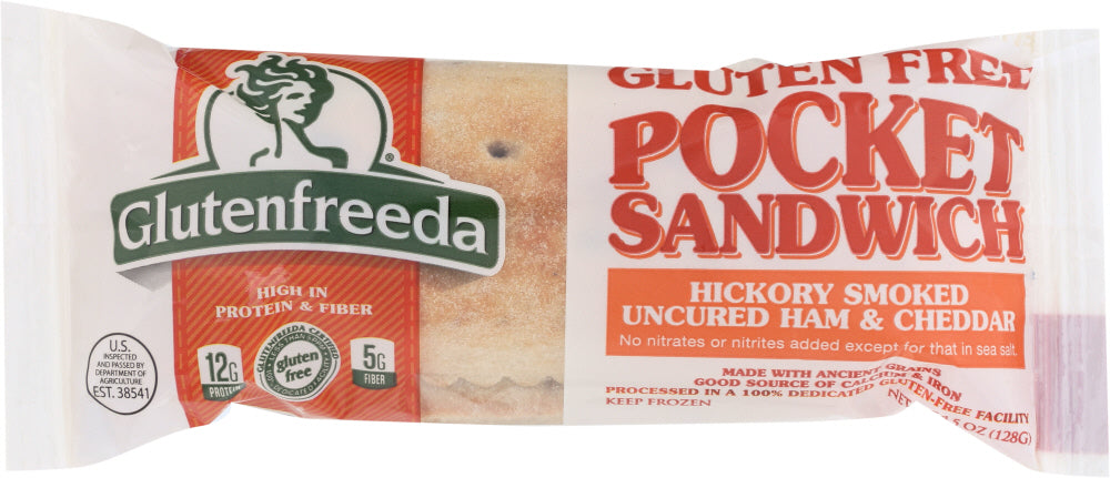 GLUTENFREEDA'S: Pocket Sandwich Hickory Smoked Ham and Cheddar, 4.5 oz - Vending Business Solutions