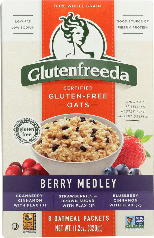 GLUTENFREEDA: Gluten Free Instant Oatmeal Berry Medley 8 Packets, 11.2 oz - Vending Business Solutions