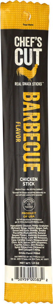 CHEFS CUT: Jerky Snack Stick Barbecue Chicken, 1 oz - Vending Business Solutions