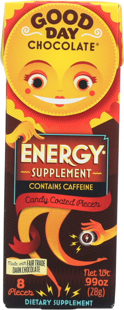 GOOD DAY CHOCOLATE: Energy Chocolate Supplement, 0.99 oz - Vending Business Solutions