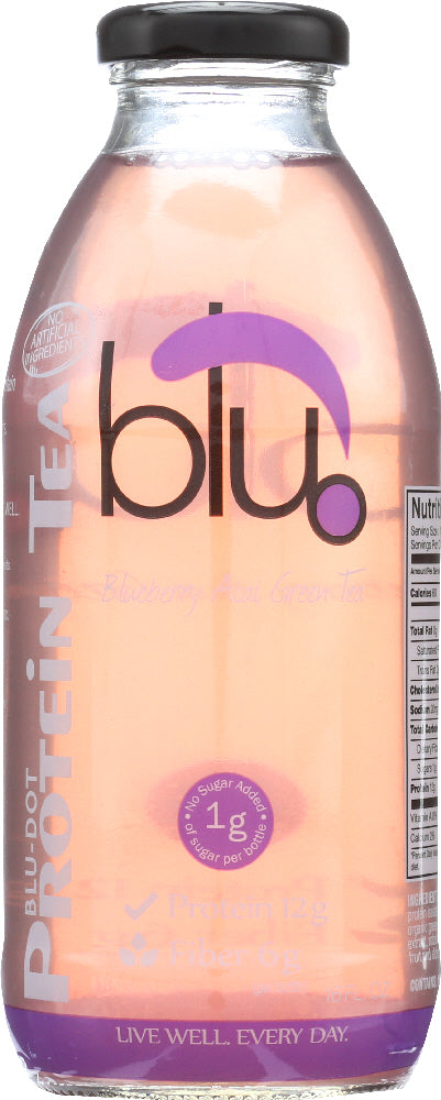 BLU DOT PROTEIN TEA: Green Tea Blueberry Acai, 16 oz - Vending Business Solutions