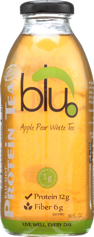 BLU DOT PROTEIN TEA: White Tea Apple Pear, 16 oz - Vending Business Solutions