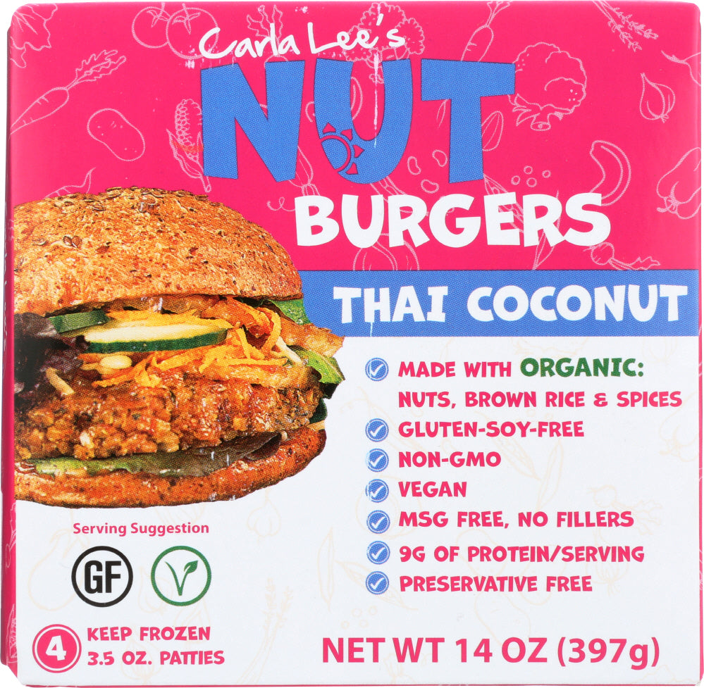 CARLA LEES: Thai Coconut Nut Burgers, 14 oz - Vending Business Solutions