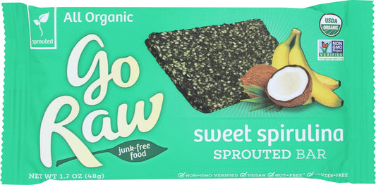 GO RAW:  Organic Sprouted Bar Sweet Spirulina, 1.7 oz - Vending Business Solutions