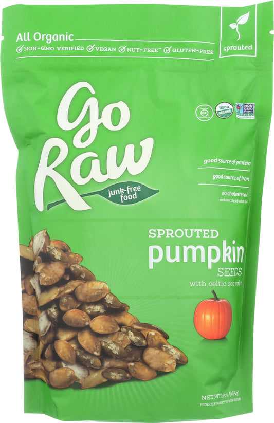 GO RAW: Organic Sprouted Pumpkin Seeds, 16 oz - Vending Business Solutions