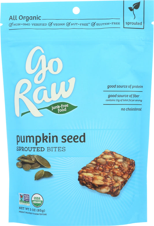 GO RAW: Bites Pumpkin Sprouted Organic, 3 oz - Vending Business Solutions
