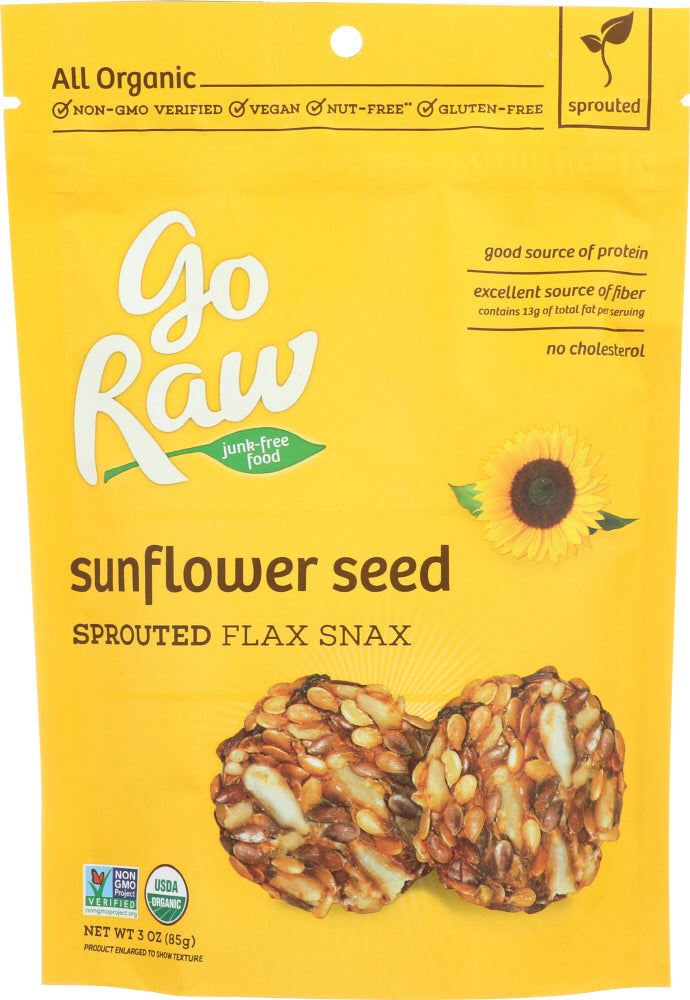 GO RAW: Flax Snax Sprouted Sunflower Organic, 3 oz - Vending Business Solutions