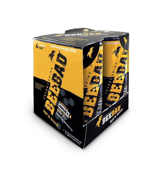 BEEBAD: Sparkling Energy Drink Pack of 4, 33.6 oz - Vending Business Solutions