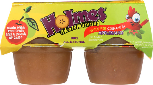 HOLMES MOUTHWATERING APPLESAUCE: Applesauce Cinnamon 4 Pack, 16 oz - Vending Business Solutions