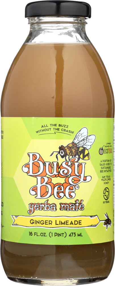 BUSY BEE YERBA MATE: Beverage Limeade Ginger, 16 oz - Vending Business Solutions