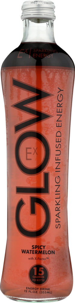 GLOW BEVERAGES: Sparkling Infused Energy Drink Spicy Watermelon, 12 fl oz - Vending Business Solutions