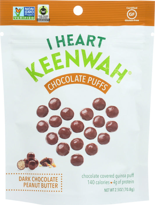I HEART KEENWAH: Chocolate Puffs Dark Chocolate Peanut Butter, 2.5 oz - Vending Business Solutions