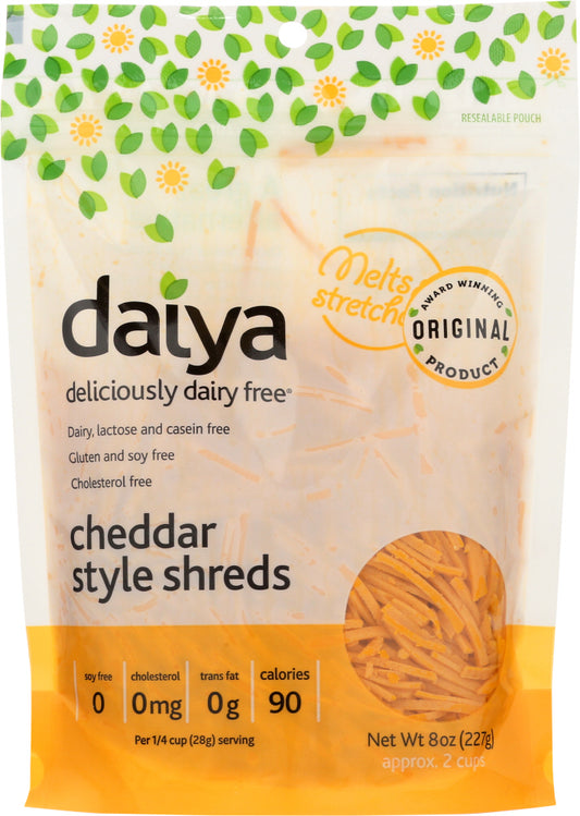 DAIYA: Cheddar Style Shreds, 8 oz - Vending Business Solutions