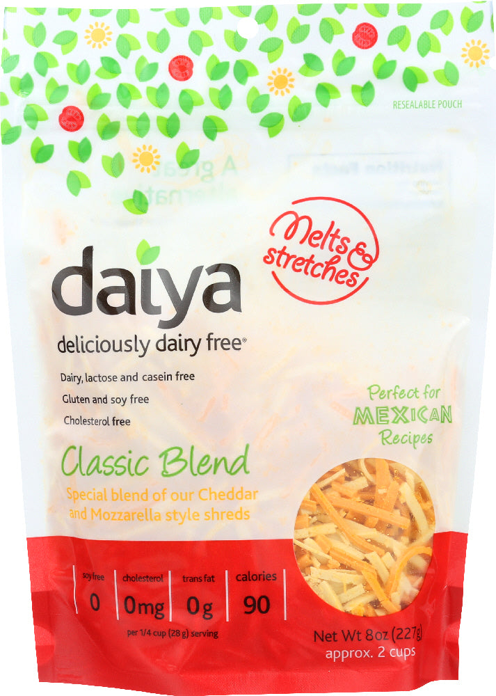 DAIYA: Classic Blend Cheddar and Mozzarella Style Shreds, 8 oz - Vending Business Solutions