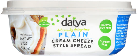DAIYA: Dairy Free Cream Cheese Style Spread Plain, 8 oz - Vending Business Solutions