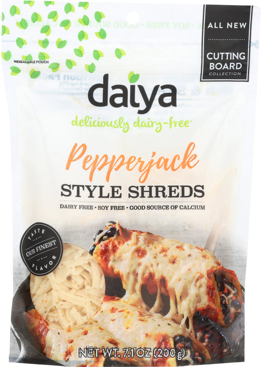 DAIYA: Pepperjack Style Cutting Board Shreds Cheese, 7.1 oz - Vending Business Solutions