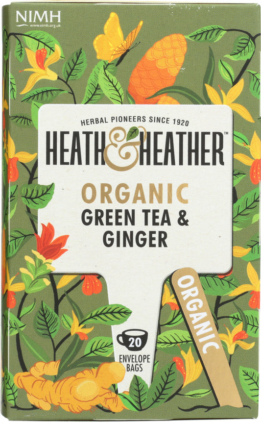 HEATH AND HEATHER: Organic Green Tea and Ginger, 20 ea - Vending Business Solutions