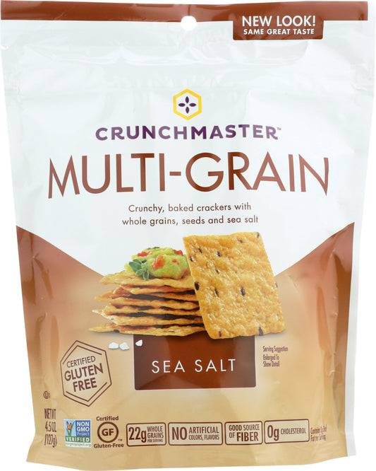 CRUNCHMASTER: Multi-Grain Crackers Gluten Free Sea Salt, 4.5 Oz - Vending Business Solutions