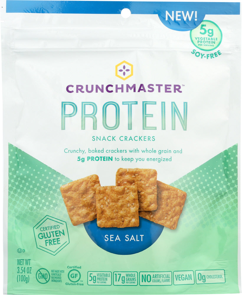 CRUNCHMASTER: Cracker Protein Sea Salt, 3.54 oz - Vending Business Solutions