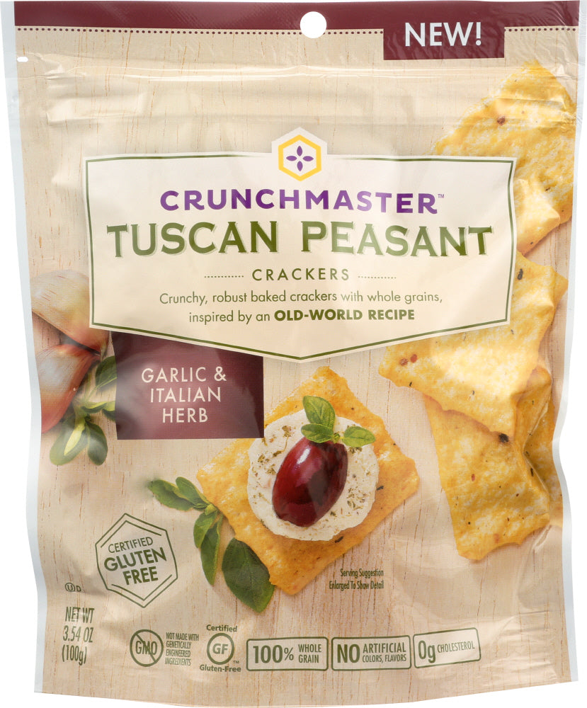 CRUNCH MASTERS: Cracker Garlic Italian Herb, 3.54 oz - Vending Business Solutions