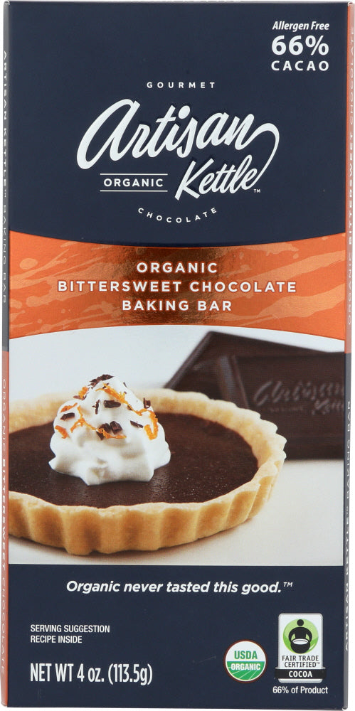 ARTISAN KETTLE: Bittersweet Chocolate Baking Bar Organic, 4 oz - Vending Business Solutions
