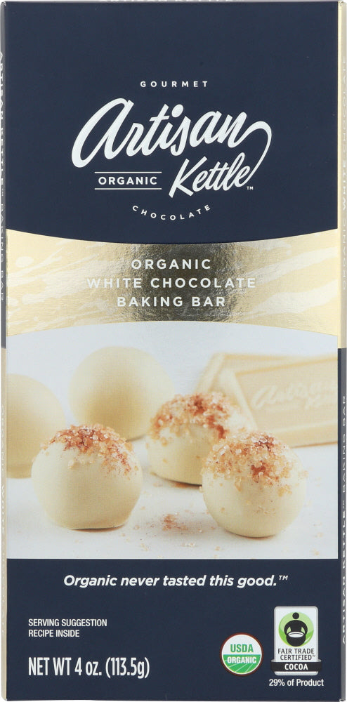 ARTISAN KETTLE: White Chocolate Baking Bar Organic, 4 oz - Vending Business Solutions
