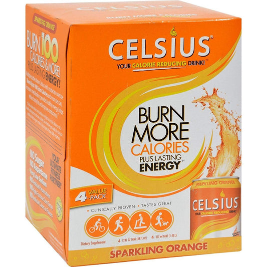 CELSIUS: Live Fit Sparkling Orange Pack of 4, 48 oz - Vending Business Solutions