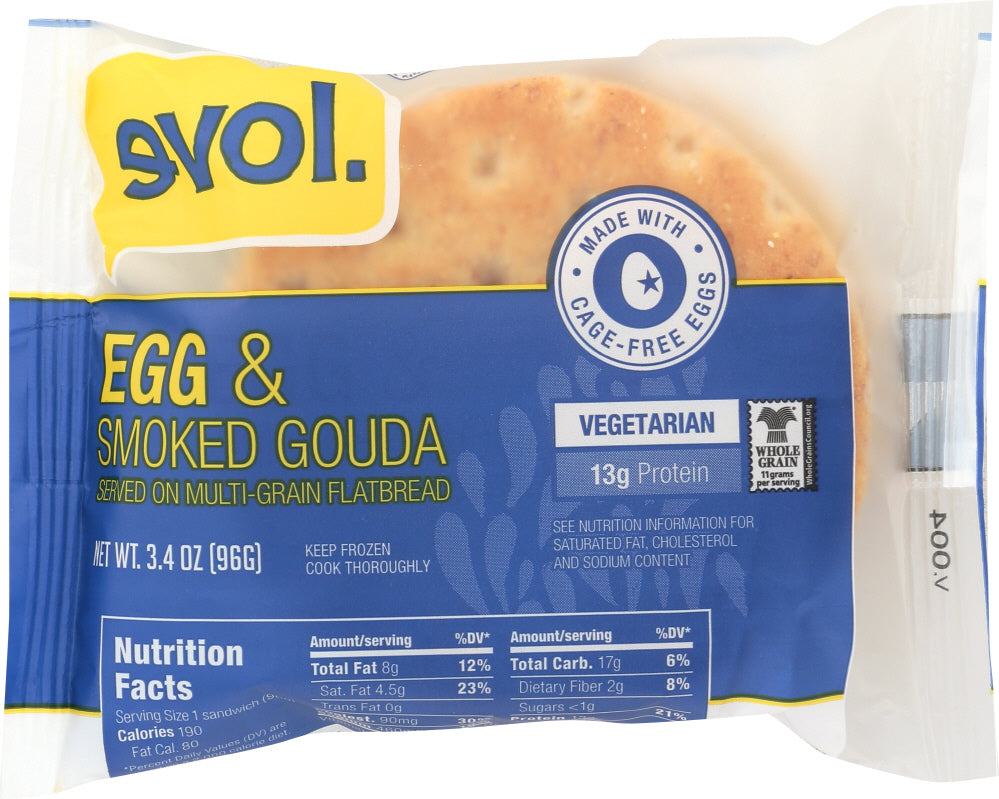 EVOL: Egg and Smoked Gouda Breakfast Sandwich, 3.4 oz - Vending Business Solutions