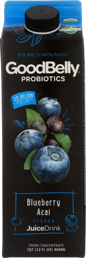 GOOD BELLY: Probiotic Juice Drink Blueberry Acai, 32 oz - Vending Business Solutions