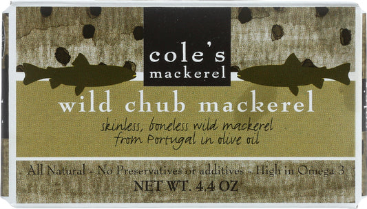 COLE'S: Wild Mackerel in Olive Oil, 4.4 oz - Vending Business Solutions