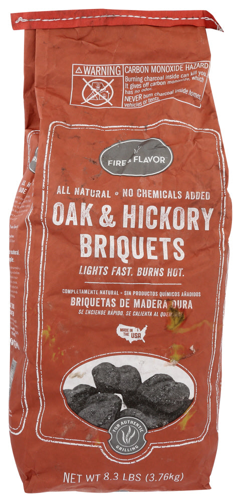 FIRE & FLAVOR: Briquets Oak & Hickory Charcoal, 8.3 lb - Vending Business Solutions