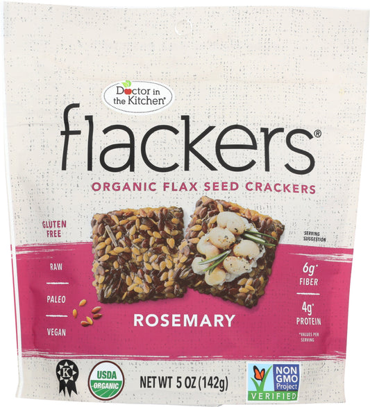 DOCTOR IN THE KITCHEN: Flackers Flax Seed Crackers Rosemary, 5 oz - Vending Business Solutions