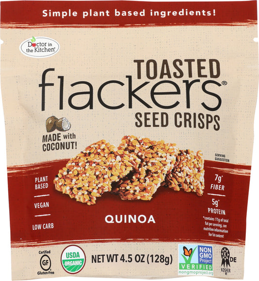 DOCTOR IN THE KITCHEN: Quinoa Flackers Toasted Seed Crisps, 4.5 oz - Vending Business Solutions
