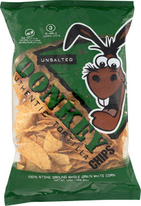 DONKEY: Authentic Tortilla Chips Unsalted, 14 oz - Vending Business Solutions