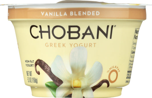 CHOBANI: Non-Fat Greek Yogurt Vanilla Blended, 5.3 oz - Vending Business Solutions