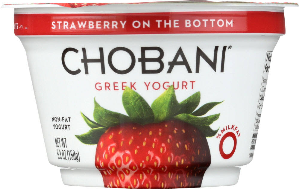 CHOBANI: Non-Fat Greek Yogurt Strawberry on the Bottom, 5.3 oz - Vending Business Solutions