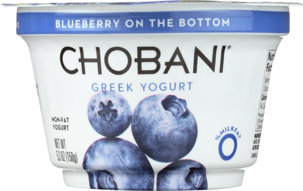 CHOBANI: Non-Fat Greek Yogurt Blueberry on the Bottom, 5.3 oz - Vending Business Solutions