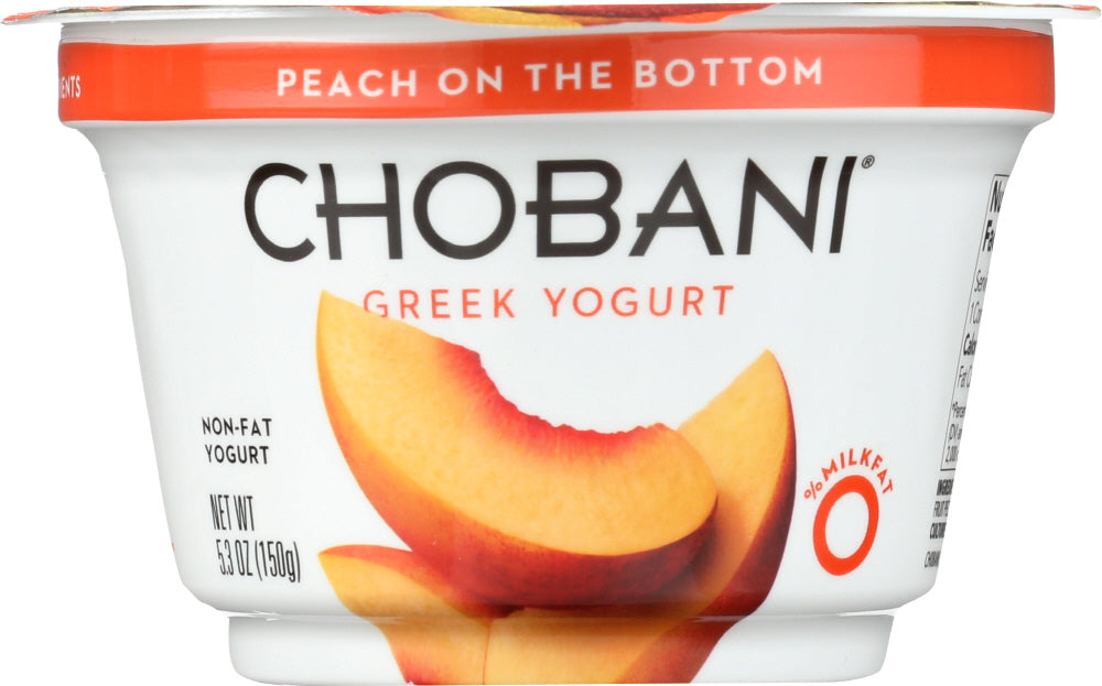 CHOBANI: Non-Fat Greek Yogurt Peach on the Bottom, 5.3 oz - Vending Business Solutions